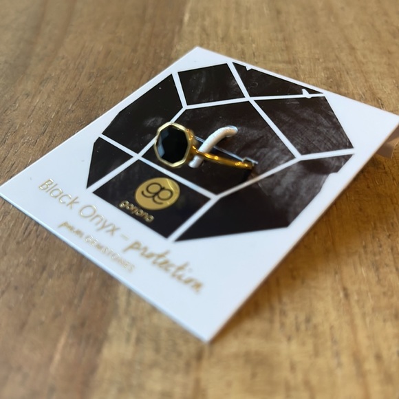 Gorjana | NWT | Power Gemstone Ring Size 7 | Black Onyx & Gold - Picture 7 of 7